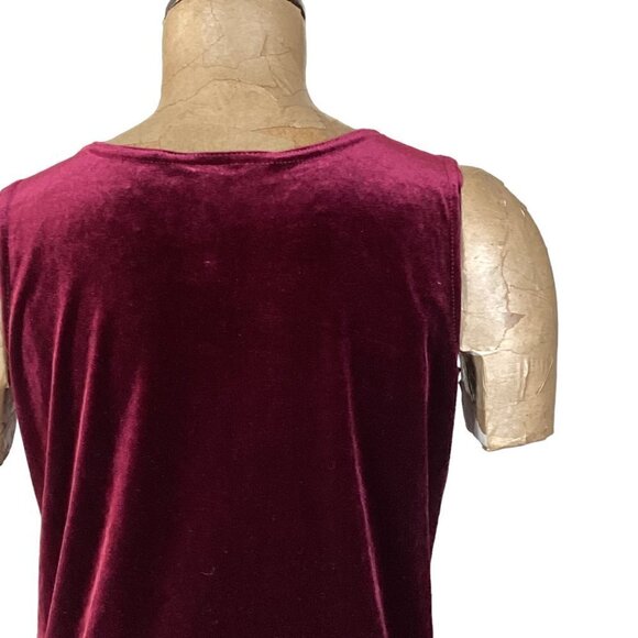 Coldwater Creek Tank Top/Cami/Shell Burgundy Red Stretch Velvet XS #264D - Picture 6 of 8